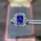 14k Gold 2.22 Ctw Vivid Blue Natural Sapphire & Diamond Ring