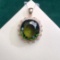 14k Gold 20.18 Ctw Natural Tourmaline & Diamond Pendant