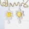 14k Gold 2.22 Ctw Natural Yellow Diamond & Diamond Earrings