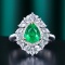 14k Gold 2.35 Ctw Natural Emerald & Diamond Ring/pendant