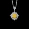 14k Gold 1.25 Ctw Natural Yellow Diamond & Diamond Pendant