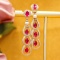 14k Gold 3.11 Ctw Vivid Red Natural Ruby & Diamond Earrings