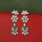 14k Gold 0.92 Ctw Vivid Green Natural Emerald & Diamond Earrings