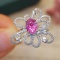 14k Gold 1.94 Ctw Natural Padparadscha Sapphire & Diamond Ring