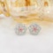 14k Gold 0.80 Ctw Natural Pink Diamond & Diamond & Flowers Earrings