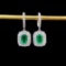 14k Gold 2.82 Ctw Vivid Green Natural Emerald & Diamond Earrings