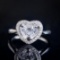 Gia Certified 14k Gold 0.59 Ctw Natural D Si1 Heart Diamond Ring