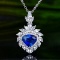 14k Gold 2.50 Ctw Natural Sapphire & Diamond Pendant