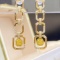 14k Gold 0.91 Ctw Natural Yellow Diamond & Diamond Earrings