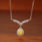 14k Gold 0.48 Ctw Natural Yellow Diamond & Diamond Necklace