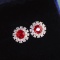 14k Gold 1.91 Ctw Natural Ruby & Diamond Earrings