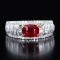 14k Gold 1.56 Ctw Natural Ruby & Diamond Ring