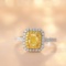 14k Gold 1.55 Ctw Natural Yellow Diamond & Diamond Ring