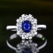 14k Gold 0.84 Ct Natural Sapphire & Sapphire Ring