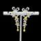 14k Gold 3.02 Ctw Natural Yellow Diamond & Diamond Earrings