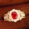 14k Gold 1.26 Ct Vivid Red Natural Ruby & Diamond Ring