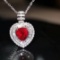 14k Gold 1.61 Ctw Natural Ruby & Diamond Necklace