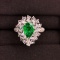 14k Gold 2.26 Ctw Vivid Green Natural Emerald & Diamond Ring/pendant