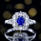 14k Gold 0.87 Ctw Natural Sapphire & Diamond Ring