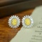 14k Gold 0.72 Ctw Natural Yellow Diamond & Diamond Earrings