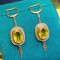 14k Gold 6.15 Ct Natural Sapphire & Diamond Earrings