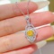 14k Gold 0.65 Ctw Natural Yellow Diamond & Diamond Necklace