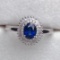 14k Gold 0.65 Ct Vivid Blue Natural Sapphire & Diamond Ring