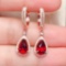 14k Gold 3.5 Ct Natural Tourmaline & Diamond Earrings