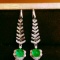 14k Gold 2.00 Ct Vivid Green Natural Emerald & Diamond Earrings