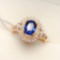 14k Gold 1.2 Ct Vivid Blue Natural Sapphire & Diamond Ring