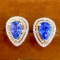 14k Gold 1.30 Ct Natural Sapphire & Diamond Earrings