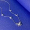 14k Gold 0.78 Ct Natural H Diamond & Butterfly Necklace