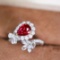 14k Gold 2.14 Ctw Vivid Red Natural Ruby & Diamond Ring