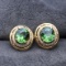 14k Gold 1.95 Ct Natural Tourmaline & Diamond Earrings