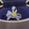 14k Gold 0.60 Ct Natural Yellow Diamond & Diamond Ring