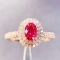 14k Gold 0.72 Ct Vivid Red Natural Ruby & Diamond Ring