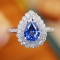 14k Gold 1.37 Ctw Natural Sapphire & Diamond Ring