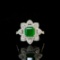 14k Gold 1.95 Ctw Vivid Green Natural Emerald & Diamond Ring/pendant