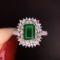 14k Gold 2.68 Ctw Vivid Green Natural Emerald & Diamond Ring/pendant