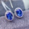 14k Gold 1.8 Ct Natural Tanzanite & Diamond Earrings