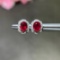 14k Gold 1.02 Ctw Vivid Red Natural Ruby & Diamond Earrings