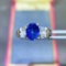 14k Gold 2.72 Ctw Vivid Blue Natural Sapphire & Diamond Ring