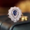 14k Gold 1.6 Ctw Natural Sapphire & Diamond Ring