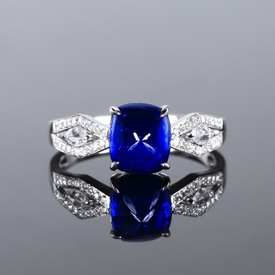 14k Gold 2.76 Ctw Natural Sapphire & Diamond & Solitaire Ring