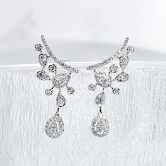 14k Gold 1.00 Ct Natural H Diamond Earrings