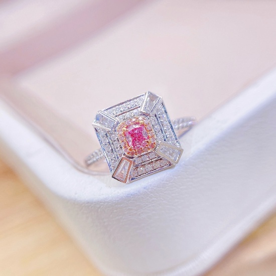 14k Gold 0.42 Ctw Natural Pink Diamond & Diamond Ring