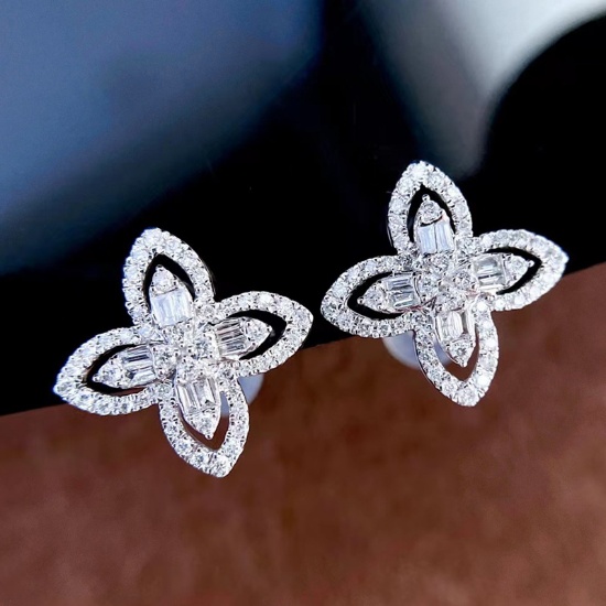 14k Gold 0.50 Ct Natural H Diamond Earrings