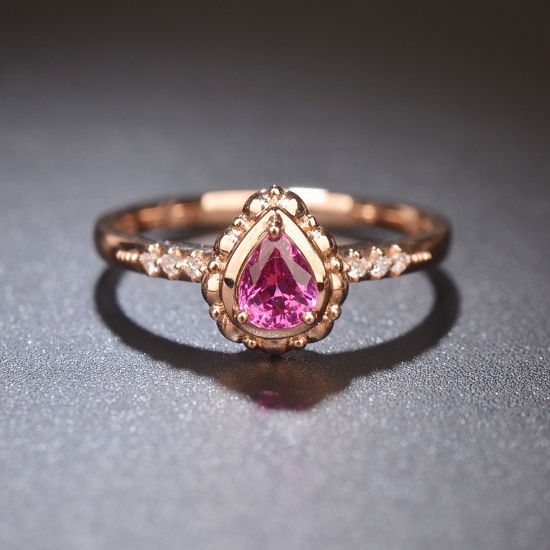 14k Gold 0.45 Ctw Natural Sapphire & Diamond & Solitaire Ring
