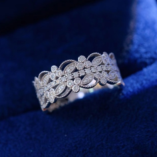 14k Gold 0.85 Ct Natural H Diamond Ring