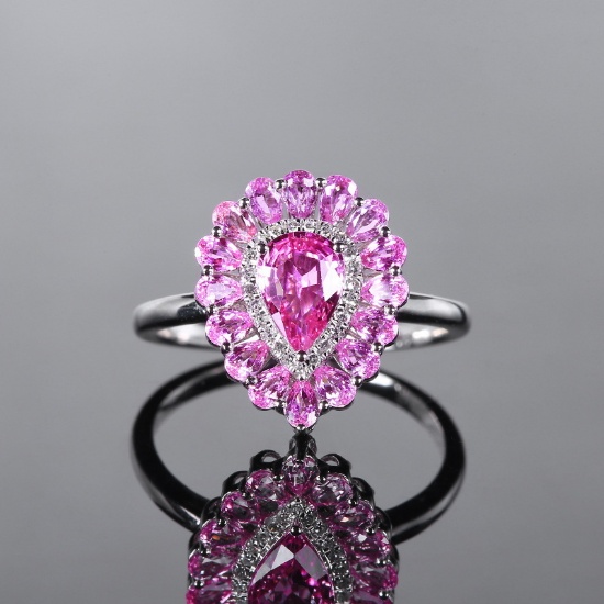 14k Gold 0.85 Ctw Natural Padparadscha Sapphire & Diamond & Solitaire Ring